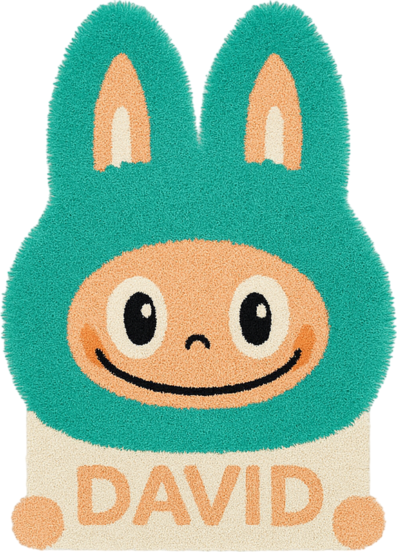 Custom turquoise Labubu  vinyl rug - TenStickers