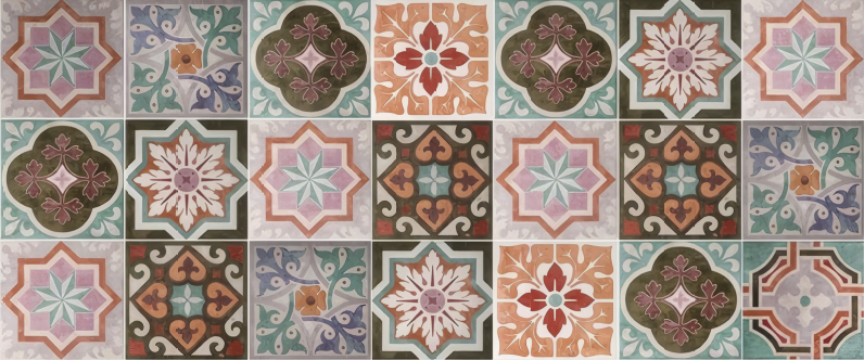 Piastrelline Siciliane mosaic vinyl rug - TenStickers