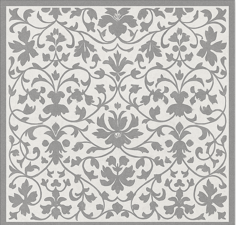 Kitchen vinyl rug in elegant grey arabesque - TenStickers