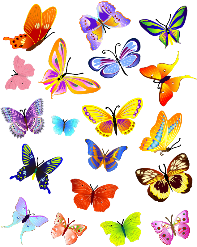 Animal vinyl rug with multicolor flying butterflies - TenStickers