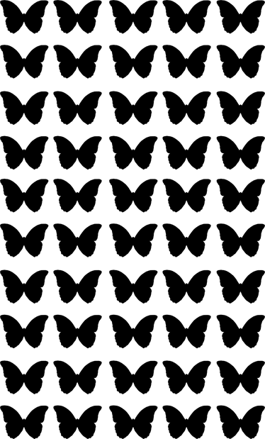 Black flying butterflies animal vinyl rug - TenStickers