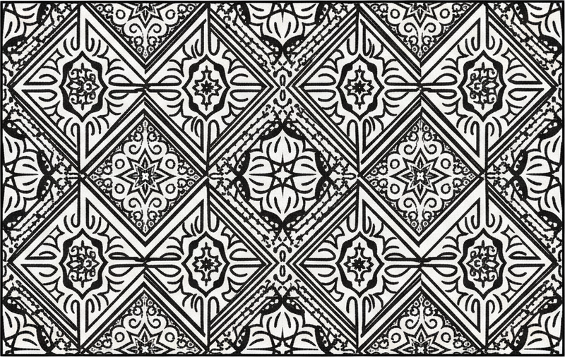 Kitchen vinyl rug in vibrant contrast kaleidoscope - TenStickers