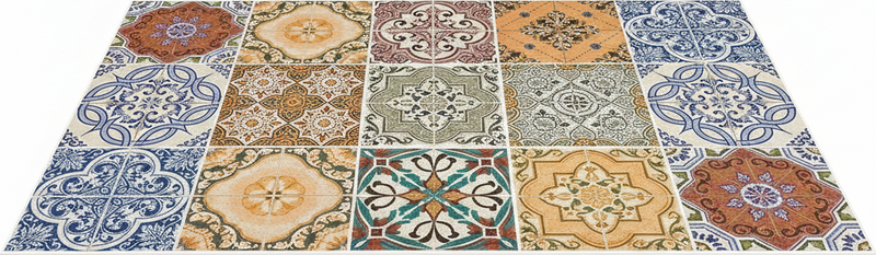 Kitchen vinyl rug eclectic mediterranean mosaic - TenStickers