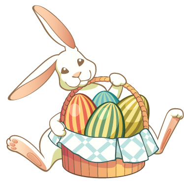 Animal vinyl rug easter bunny with basket - TenStickers