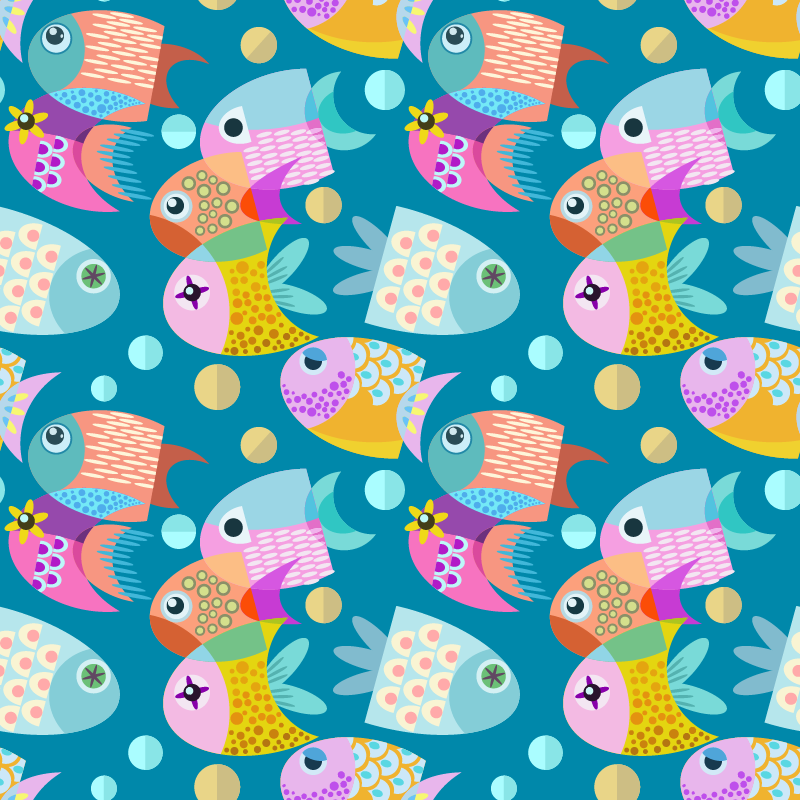 Animal vinyl rug fish design for children - TenStickers