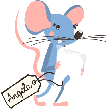 Animal vinyl rug blue mouse with name - TenStickers