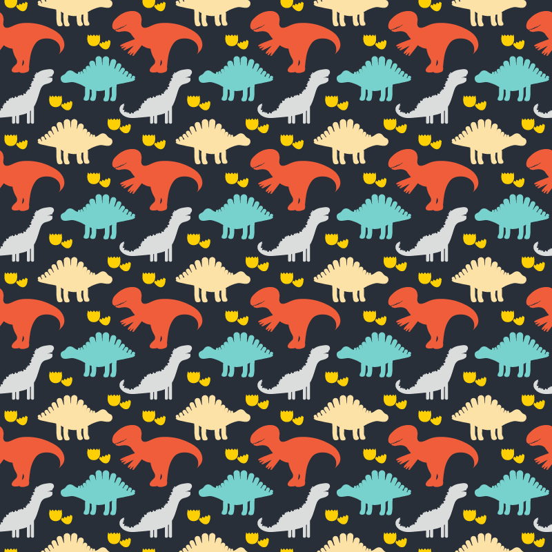 Animal vinyl rug with colorful dinosaur design - TenStickers