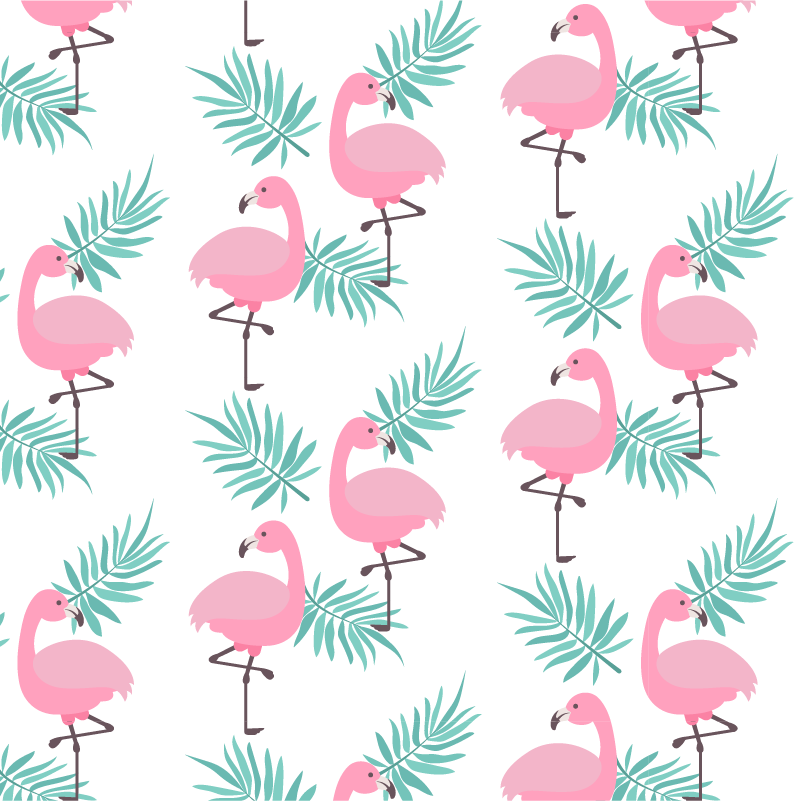 Tropical flamingo pattern animal vinyl rug - TenStickers