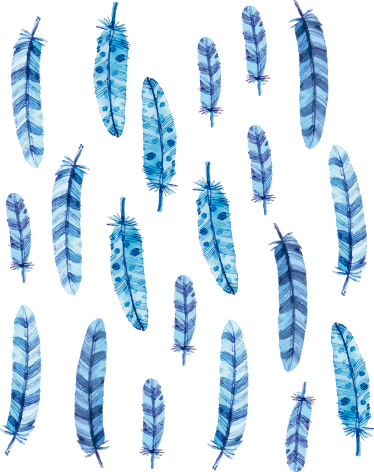 Animal vinyl rug blue feathers for kids - TenStickers