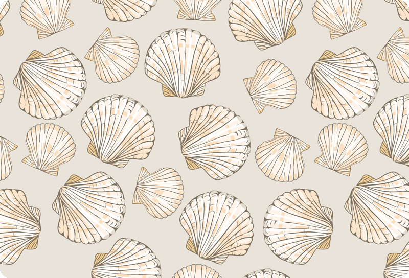 Animal vinyl rug with large and small seashells - TenStickers