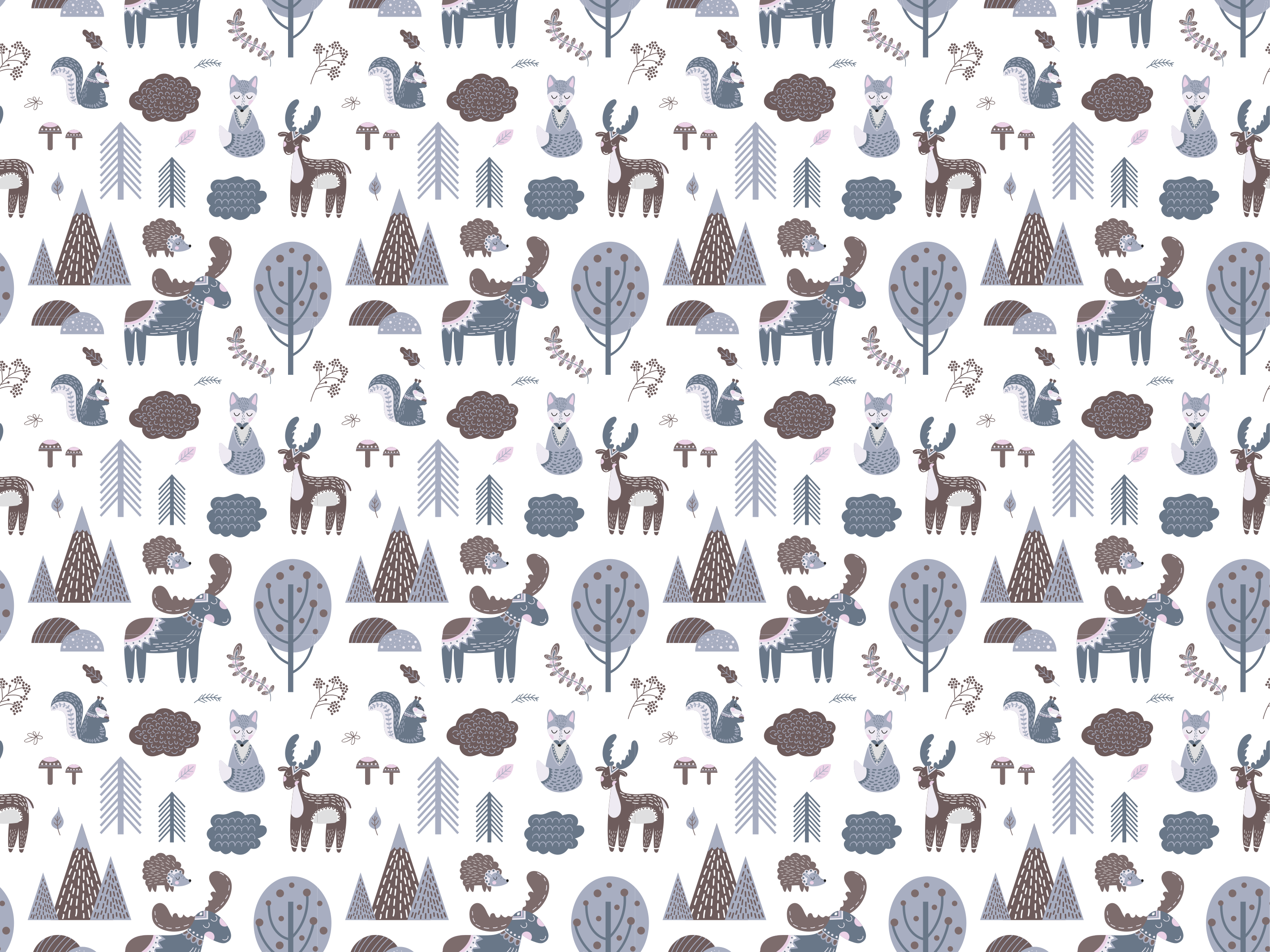 Nordic grey animal vinyl rug - TenStickers