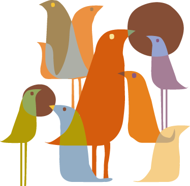 Animal vinyl rug birds minimalist design - TenStickers