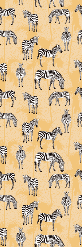 Animal vinyl rug with zebra and palms design - TenStickers