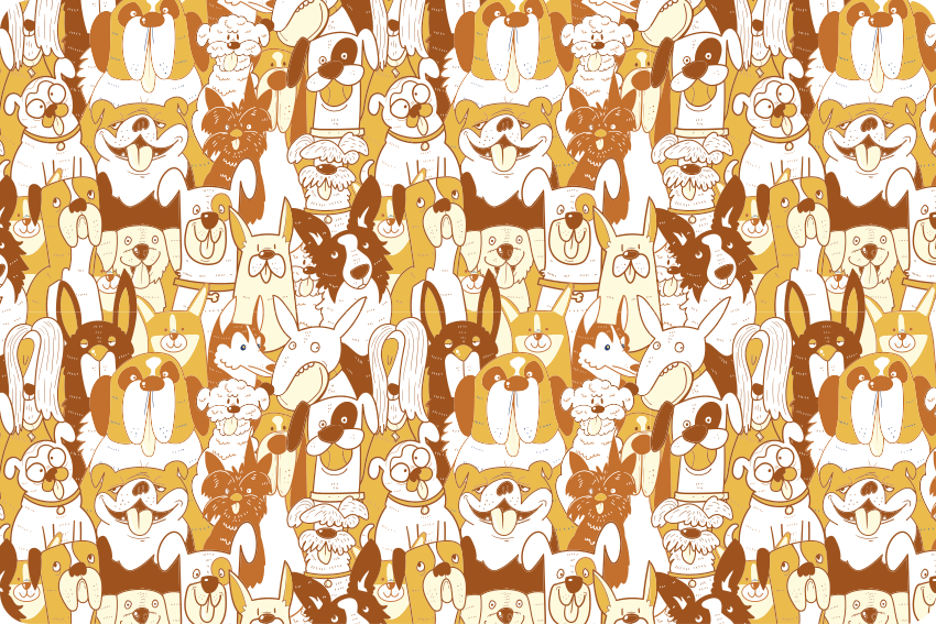 Animal vinyl rug party of dogs - TenStickers