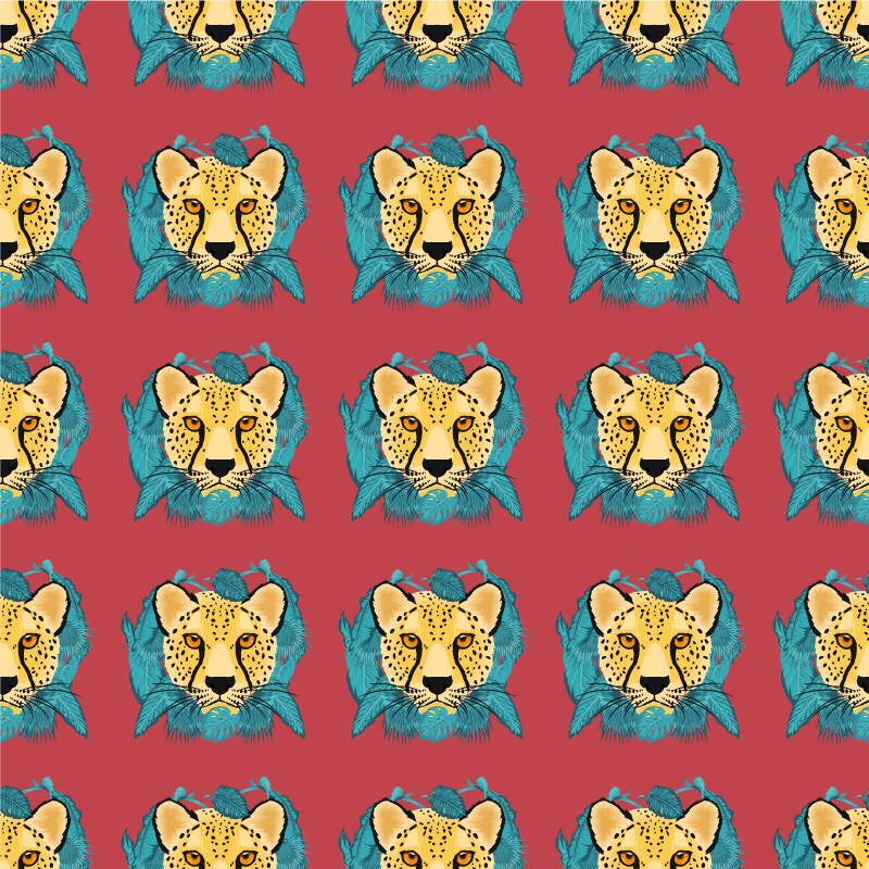 Animal vinyl rug with oriental leopard design - TenStickers