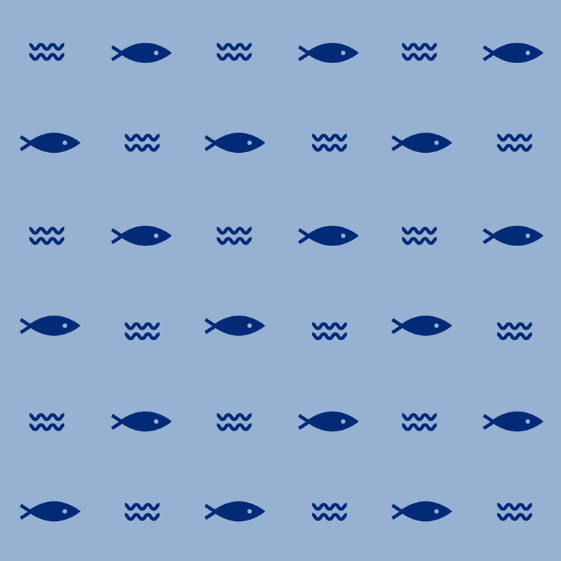 Animal vinyl rug with minimal fish design - TenStickers