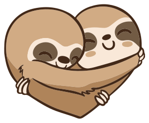 Animal vinyl rug anime sloth heart - TenStickers