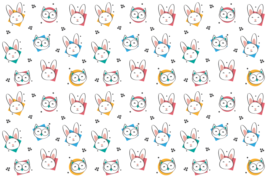 Animal vinyl rug with owl rabbit design - TenStickers