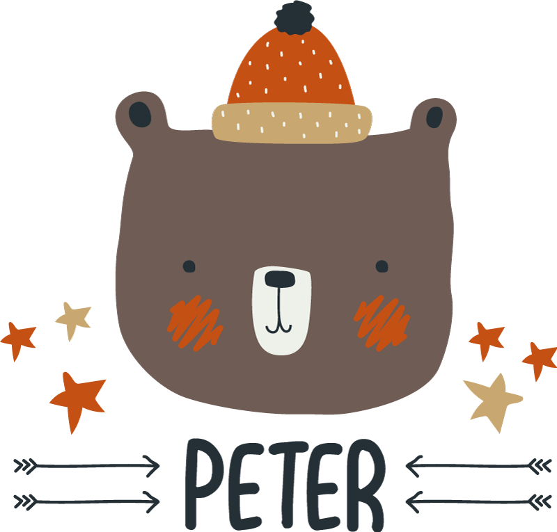 Animal vinyl rug nordic cute bear design - TenStickers