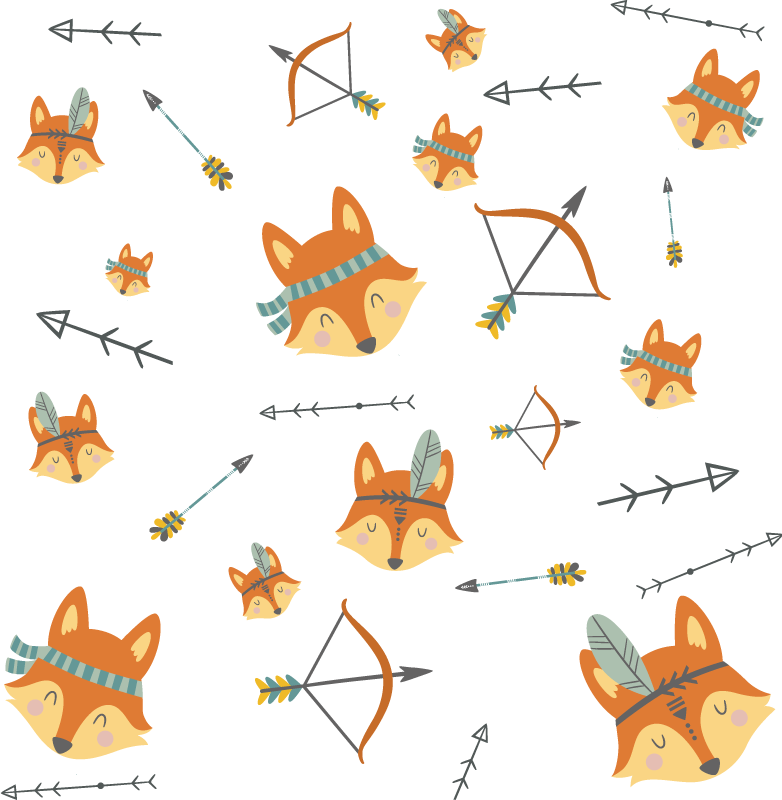 Foxes and arrows animal vinyl rug - TenStickers
