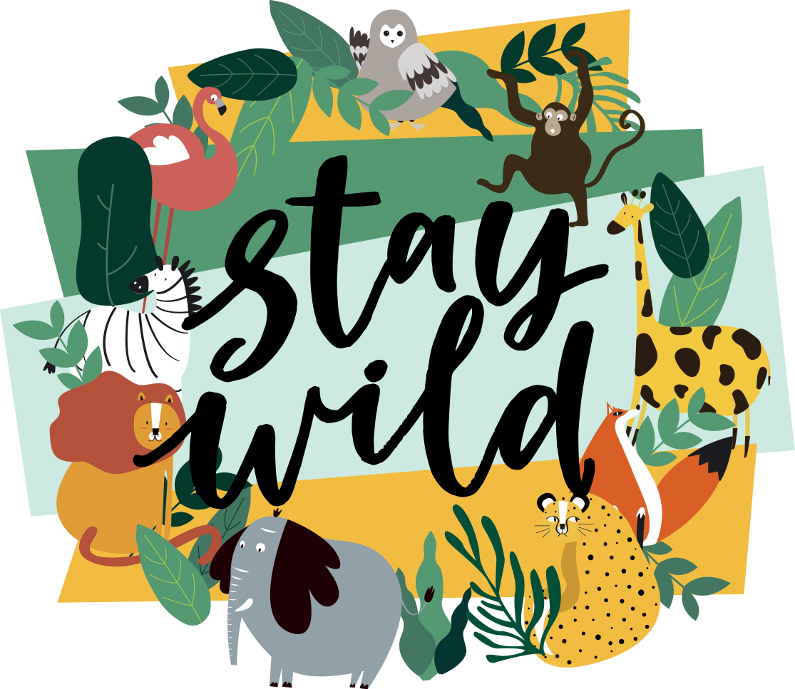 Crown jungle animals animal vinyl rug - TenStickers