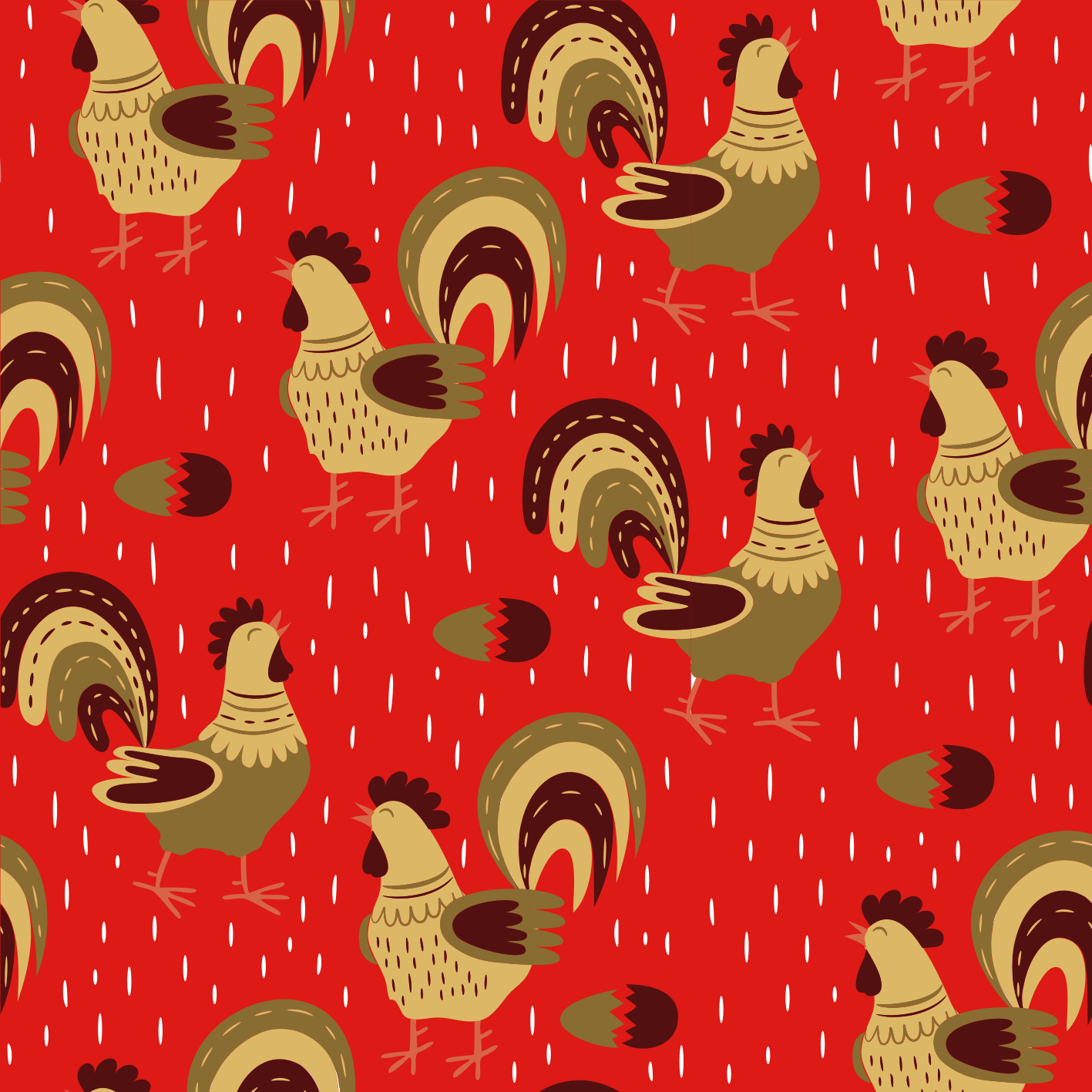 Animal vinyl rug with chinese rooster design - TenStickers