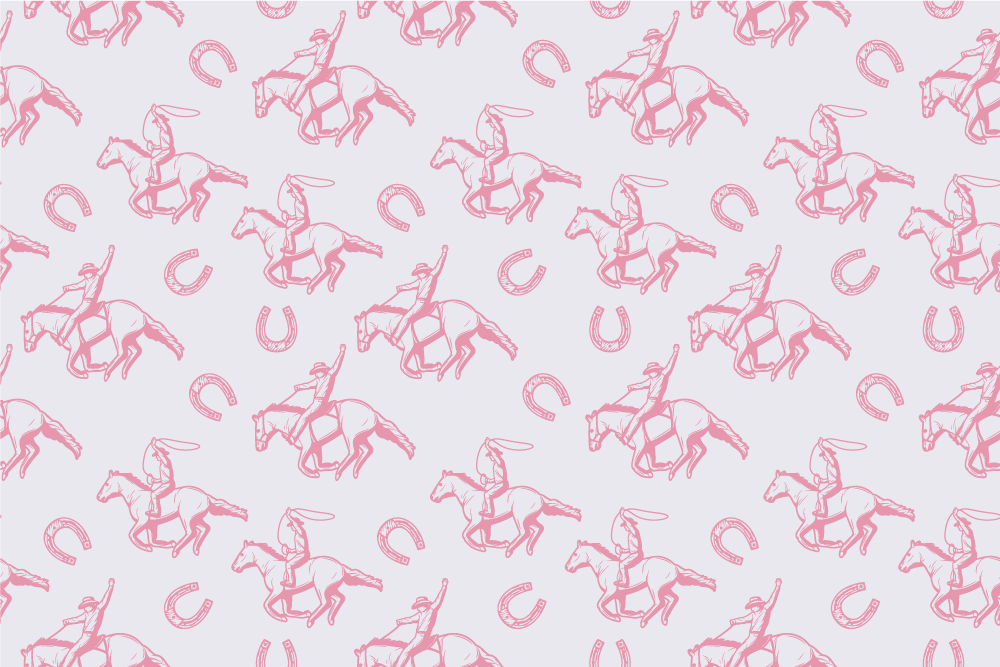 Animal vinyl rug with pink cowboy horse design - TenStickers