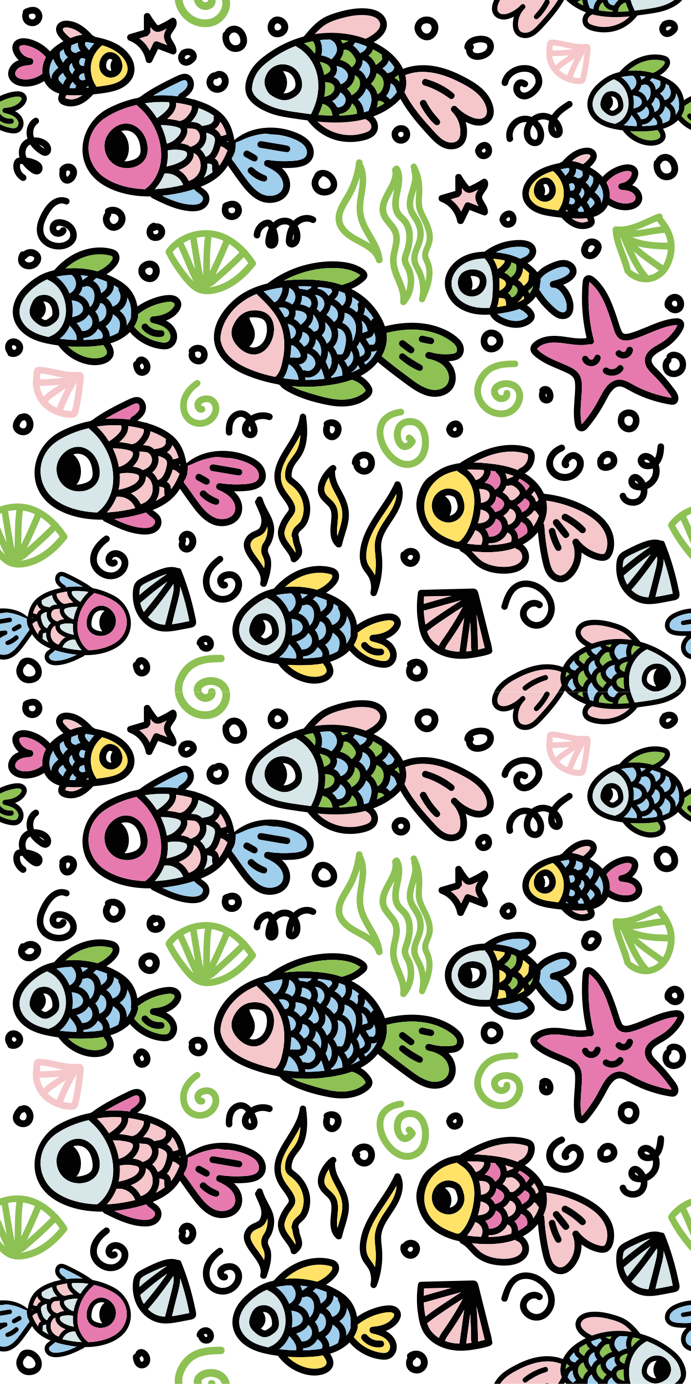 Animal vinyl rug multicolor fish design - TenStickers