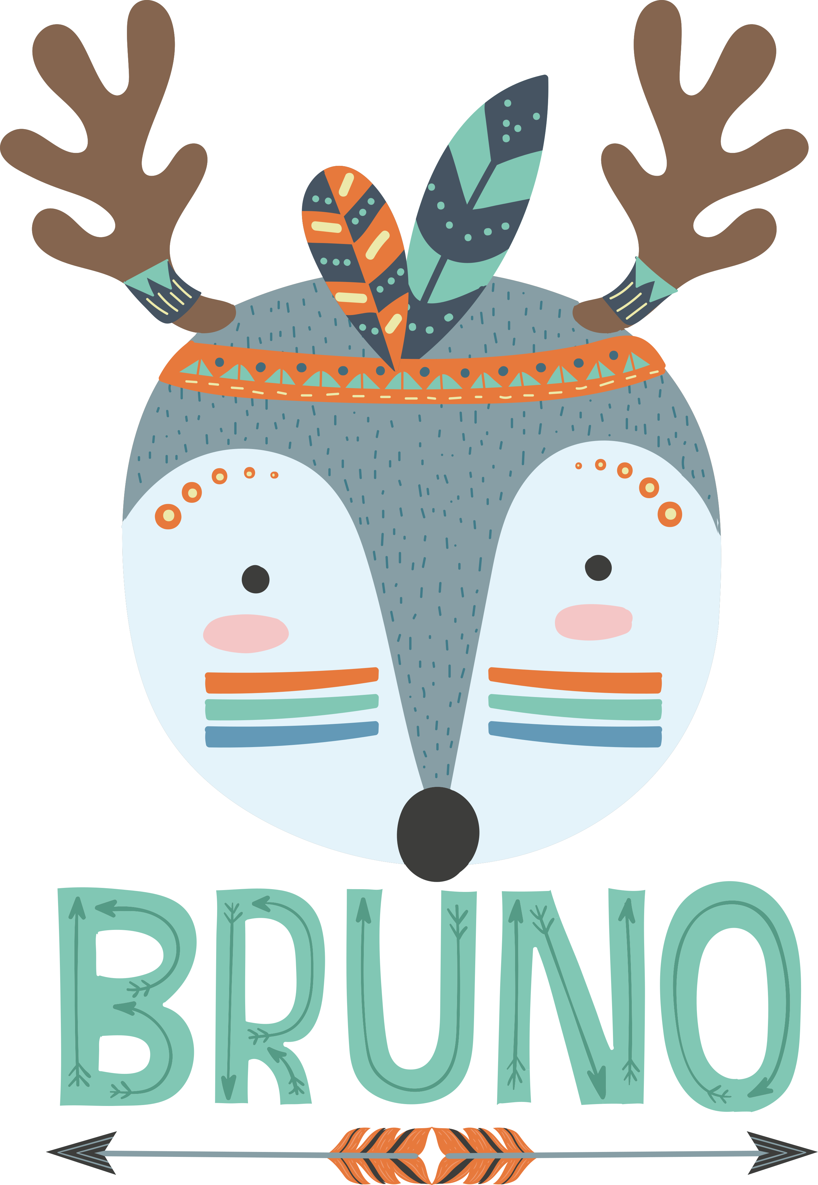 Animal vinyl rug nordic deer personalized - TenStickers