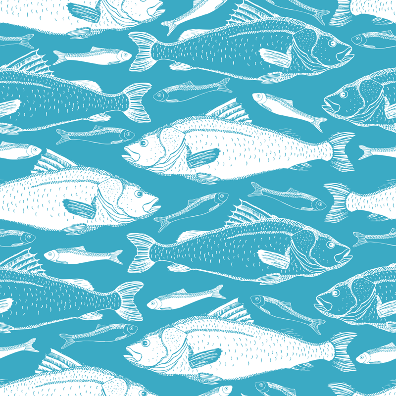Animal vinyl rug with aquatic fish design - TenStickers
