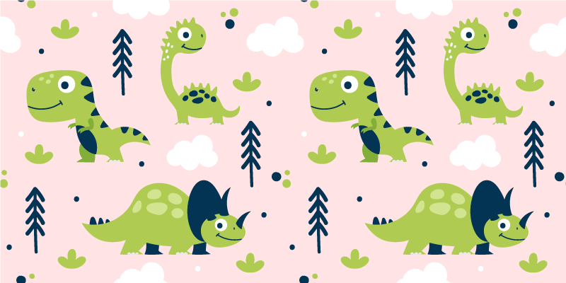 Animal vinyl rug playful dinosaur design - TenStickers