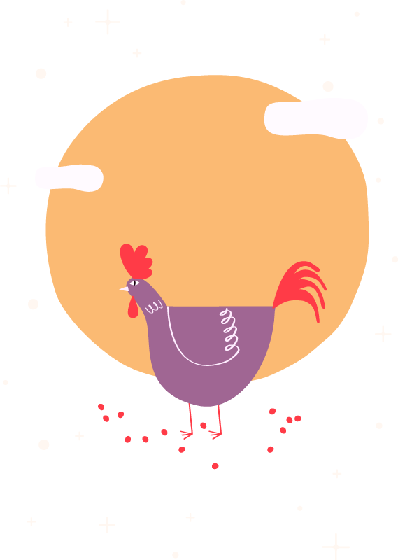 Charming farm chicken animal vinyl rug - TenStickers