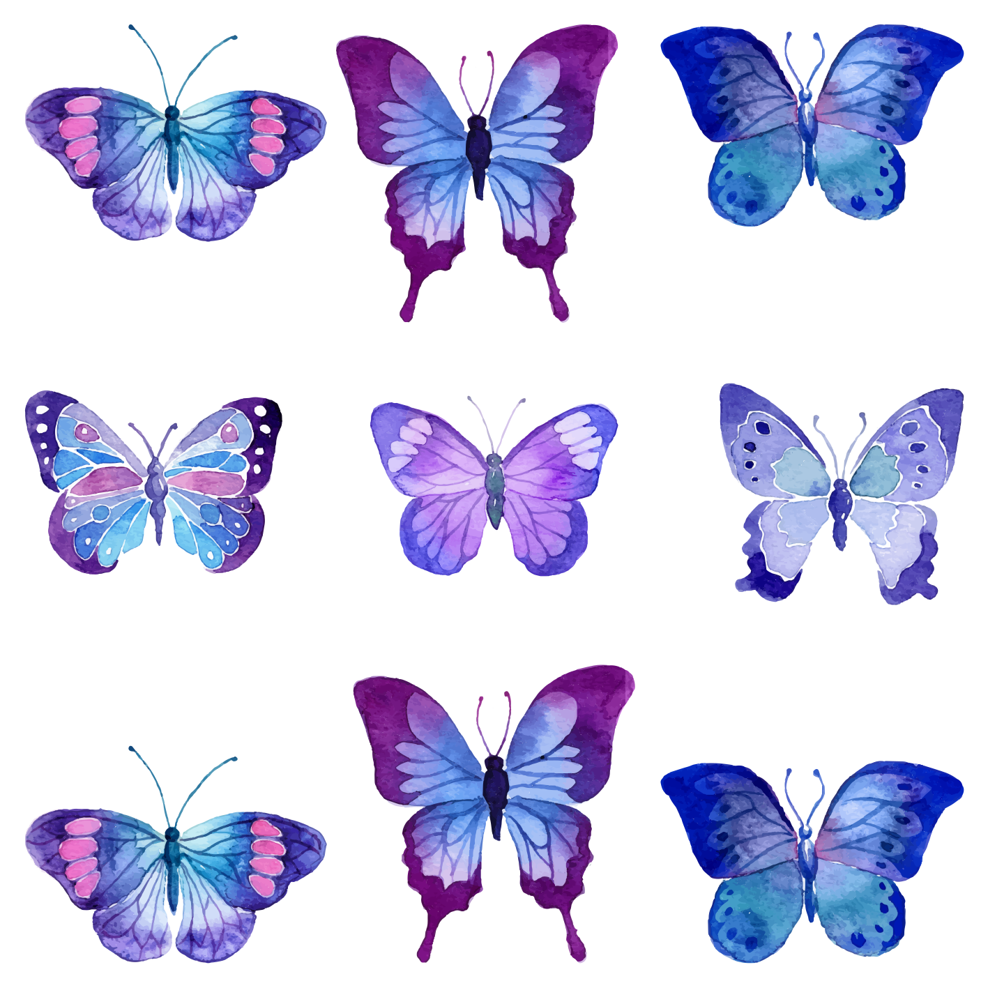 Animal vinyl rug with vibrant butterfly designs - TenStickers