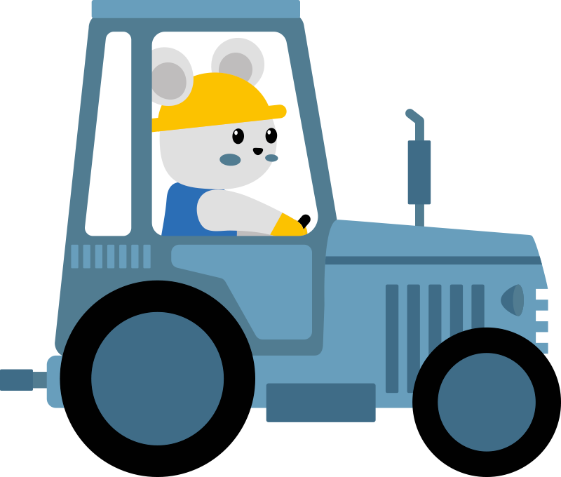 Cute bear farmer animal vinyl rug - TenStickers