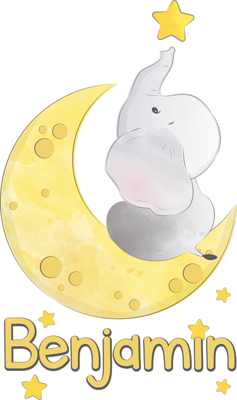 Animal vinyl rug moon and stars with name - TenStickers