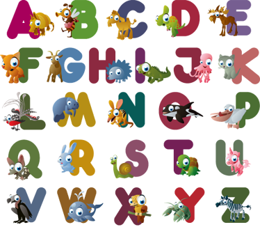 Animal vinyl rug with animal alphabet design - TenStickers