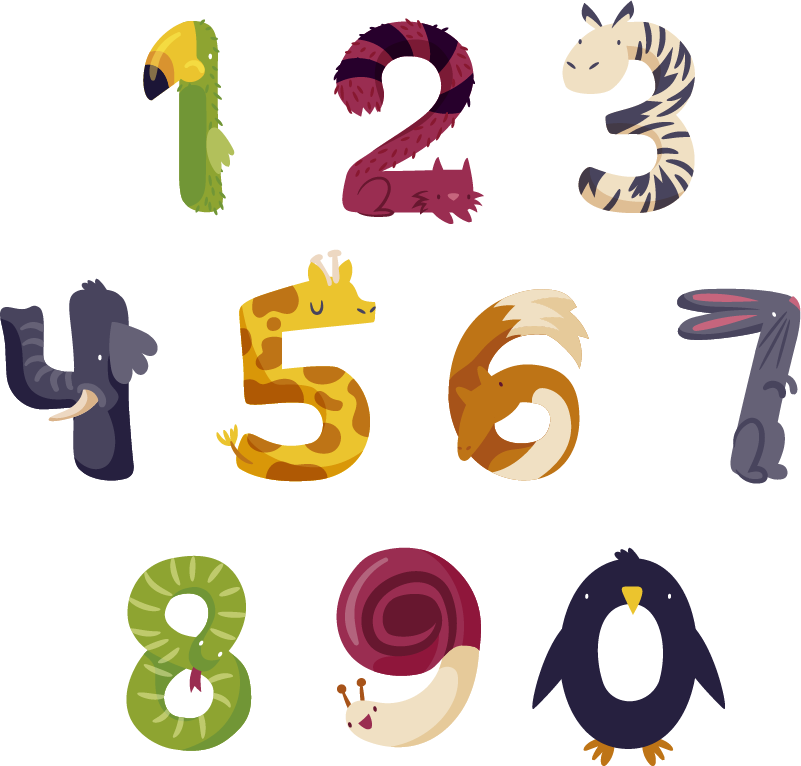 Animal vinyl rug with numbers and animals - TenStickers