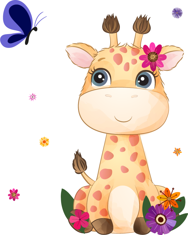 Animal vinyl rug wild africa giraffe girl design - TenStickers