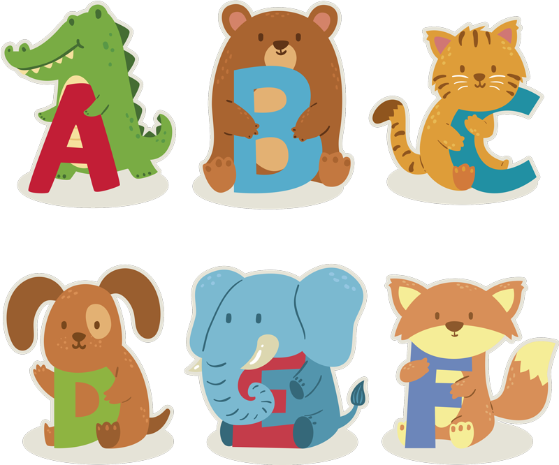 Animal vinyl rug alphabet animals - TenStickers