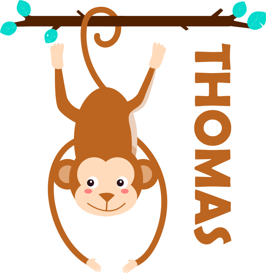 Whimsical monkey style animal vinyl rug - TenStickers