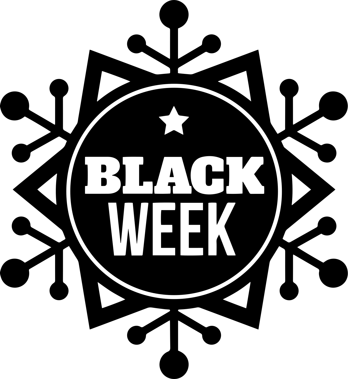 Black friday vinyl rug snowflake black week - TenStickers