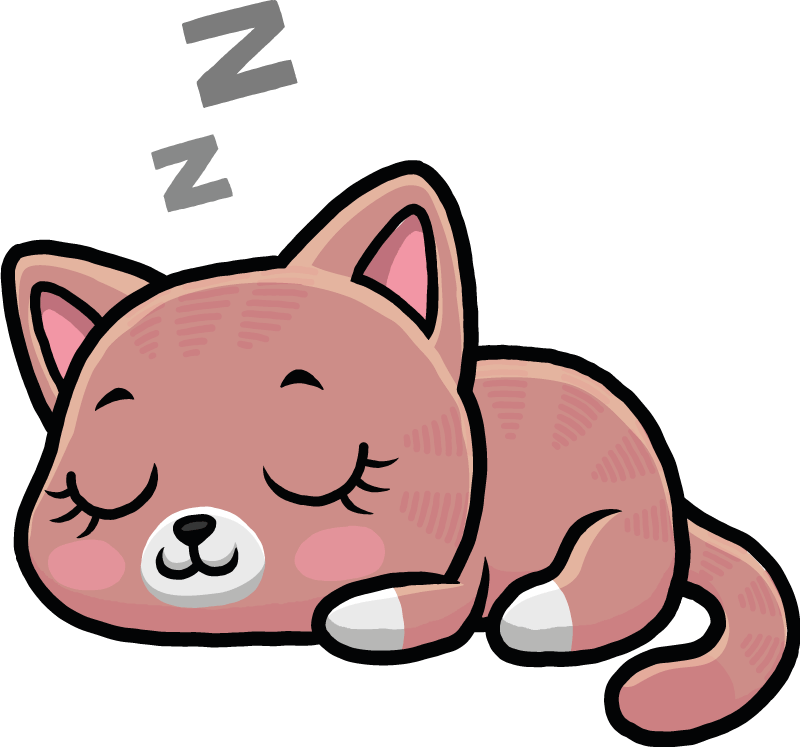 Animal vinyl rug sleeping cat design - TenStickers