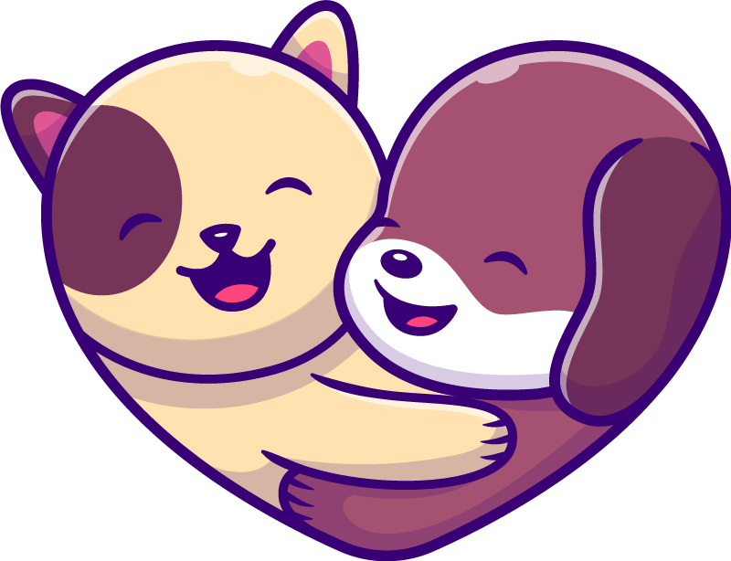 Cute animal embrace animal vinyl rug - TenStickers