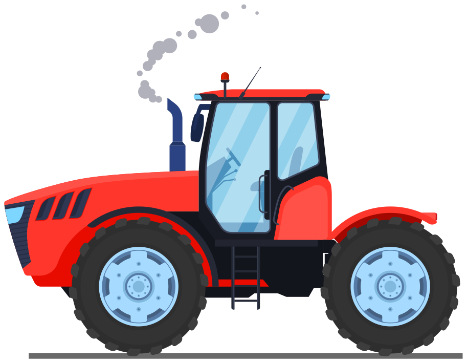 Animal vinyl rug red farm tractor - TenStickers
