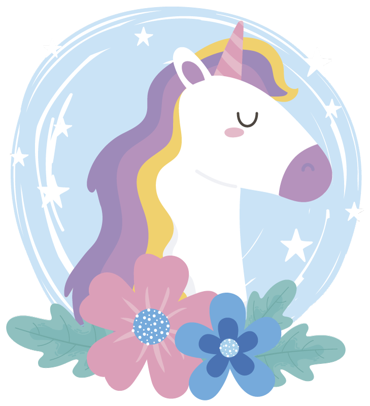 Animal vinyl rug bright mane unicorn - TenStickers