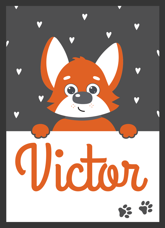 Animal vinyl rug with personalized dog poster - TenStickers