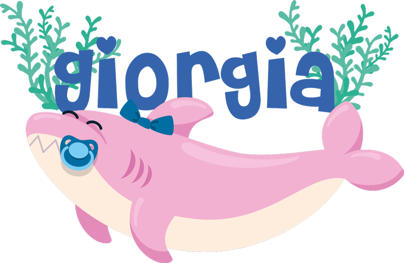 Animal vinyl rug baby shark personalized for girl - TenStickers