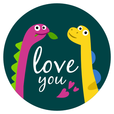 Love you dinosaur animal vinyl rug - TenStickers