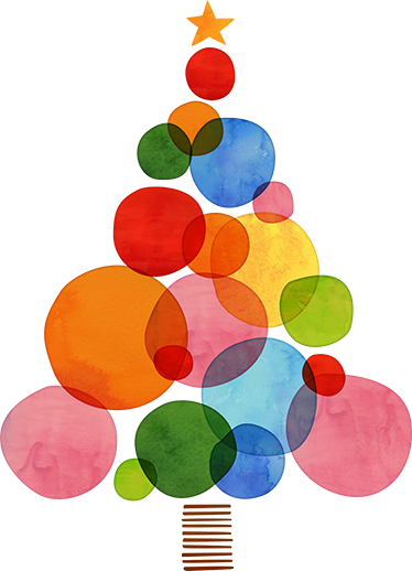 Colorful aquarelle christmas vinyl rug - TenStickers