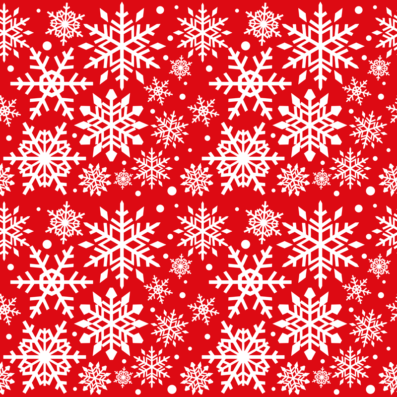 Christmas vinyl rug with red snowflakes design - TenStickers